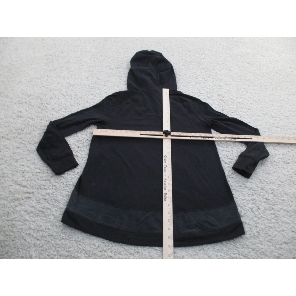 Lululemon Hoodie Womens 4 Black Lightweight Pullover Pocket Gym Run Performance